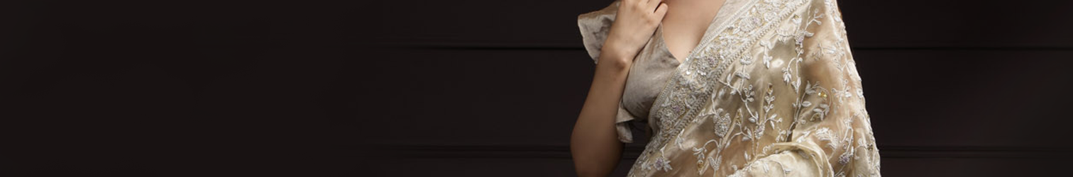 Tissue Embroidery Sarees