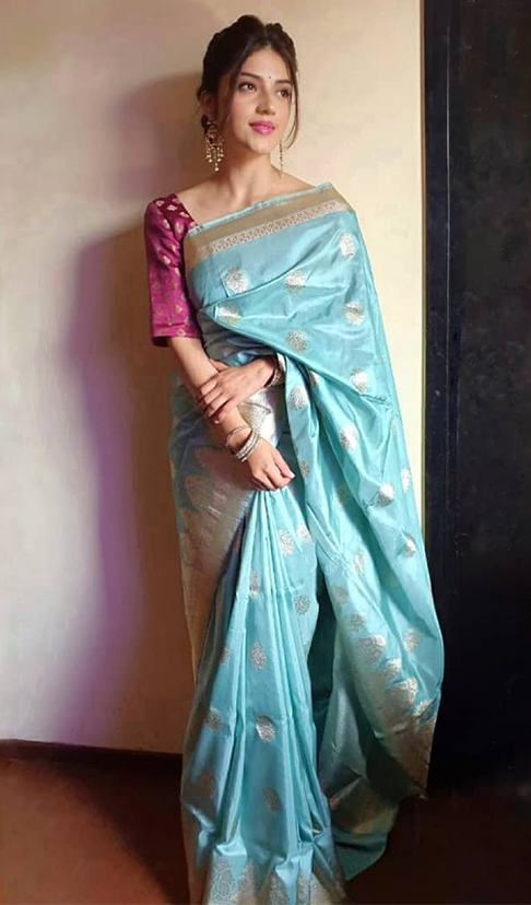 Explore Mehreen Pirzada's Stunning Saree Collection Online
