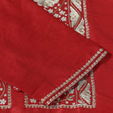 Purple Raw Silk Embroidered Kurti With Salwar And Dupatta