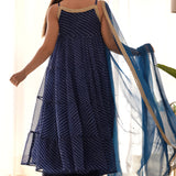 Navy Blue Anarkali Palazzo Set