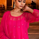 Amaranth Pink Georgette Anarkali Set