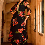 Black Chiffon Kurta Set