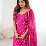 Dark Pink Anarkali Palazzo Set