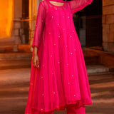 Amaranth Pink Georgette Anarkali Set