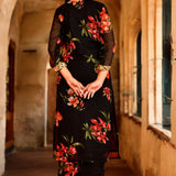Black Chiffon Kurta Set
