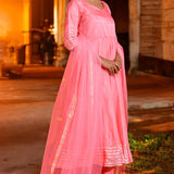 Soft Pink Uppada Silk Anarkali Set