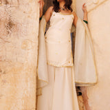 Ivory Crepe Kurta Set