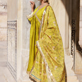 Mahendi Green Uppada Silk Kurta Set