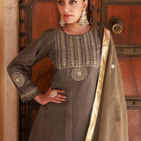 Heavy Brown Uppada Silk Kurta Set