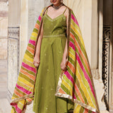 Mahendi Green Dupion Silk Kurta Set