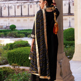Black Dupion Silk Kurta Set