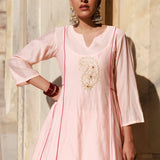 Light Pink Chanderi Kurta Set