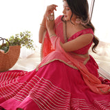 Dreamy Ruby Pink Lehenga Set With Dupatta