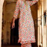 Off-White Chiffon Kurta Set