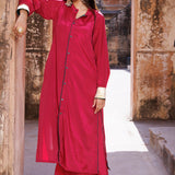 Cherry Red Crepe Co-Ord Set