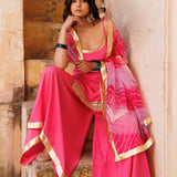 Watermelon Pink Crepe Kurta Set