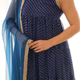 Navy Blue Anarkali Palazzo Set