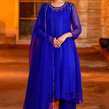 Trypan Blue Georgette Anarkali Set