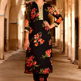 Black Chiffon Kurta Set