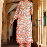 Off-White Chiffon Kurta Set
