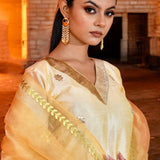 Pale Yellow Raw Silk Kurta Set