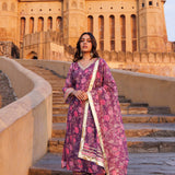 Pink Chanderi Kurta Set