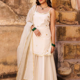 Ivory Crepe Kurta Set