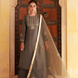 Heavy Brown Uppada Silk Kurta Set
