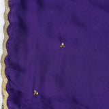 Purple Raw Silk Designer Kurti With Lehenga And Dupatta