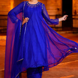 Trypan Blue Georgette Anarkali Set