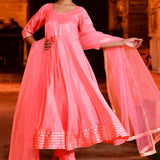 Soft Pink Uppada Silk Anarkali Set