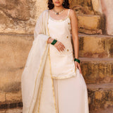 Ivory Crepe Kurta Set