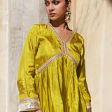 Mahendi Green Uppada Silk Kurta Set