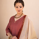 Burgundy Cotton Silk Gota Patti Suit Set