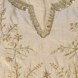 Beige Golden Shimmer Embroidered Co-Ord Set