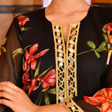 Black Chiffon Kurta Set
