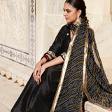 Black Dupion Silk Kurta Set