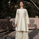 Off White Cotton Silk Gota Patti Gharara Set