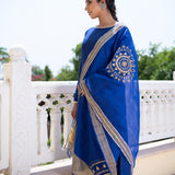 Blue Cotton Silk Gota Patti Suit Set