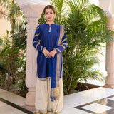 Blue Cotton Silk Gota Patti Gharara Suit Set