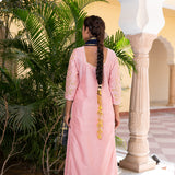 Blush Pink Cotton Silk Gota Patti Suit Set