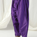 Purple Raw Silk Dori Hand Embroidered Suit With Salwar And Dupatta