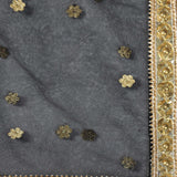 Black Designer Kurti With Georgette Sharara And Net Dupatta