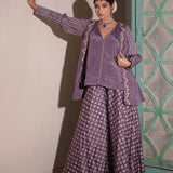 Lavender Chinon Sharara Set