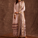 Blush Pink Pure Chinon Peshwari Suit Set