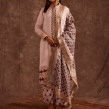 Blush Pink Pure Chinon Peshwari Suit Set