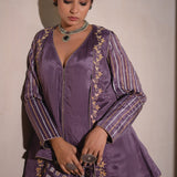 Lavender Chinon Sharara Set