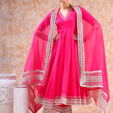 Fuchsia Cutwork Anarkali Set
