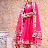 Fuchsia Cutwork Anarkali Set