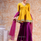 Marigold Purple Peplum Set